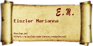 Eiszler Marianna névjegykártya